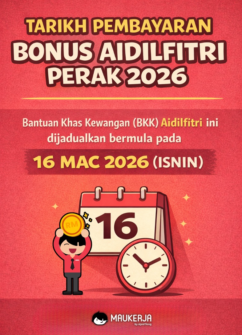 Tarikh Pembayaran Bonus Aidilfitri Perak 2026